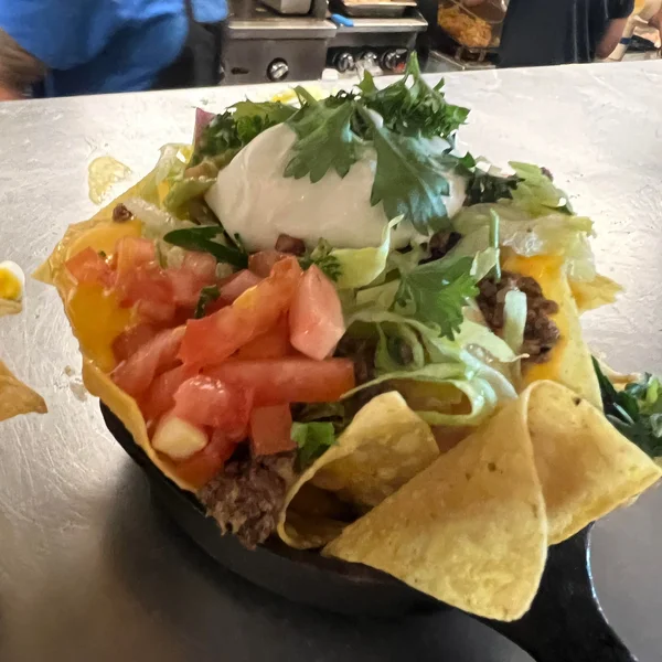 Ground beef nachos